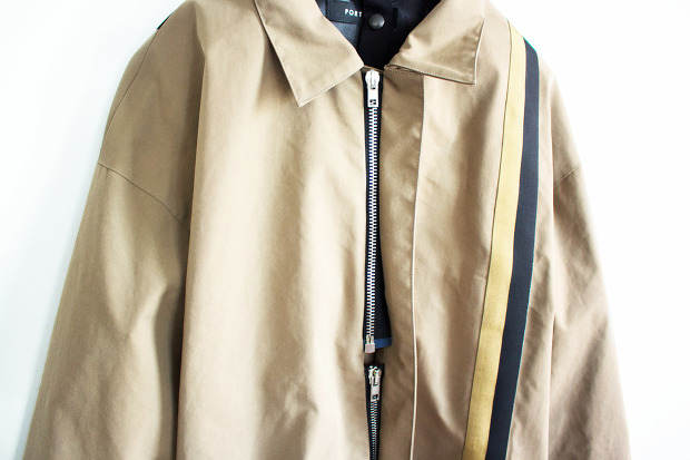 PortvelのFront/Rear Line JacketのKhakiの部分画像