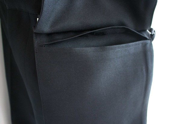 PortvelのWork PantsのBlackのジップポケットを内部の画像