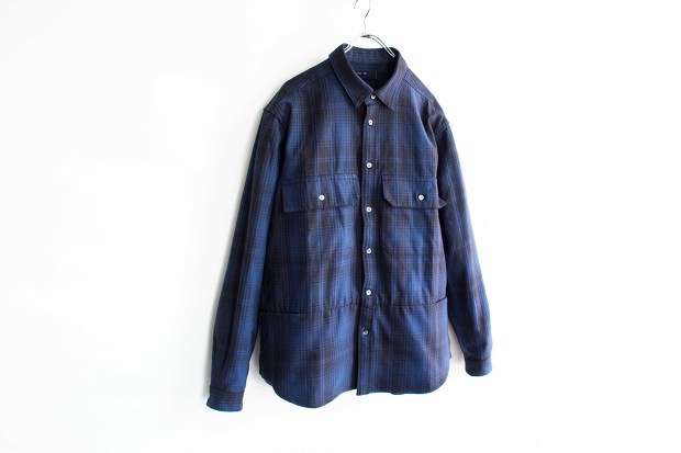 Menaswhile Flannel Check Shirt JacketのBlueの画像