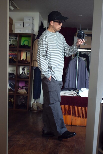 Still by hand　ボーダーヘンリーL/S Tee CS03231