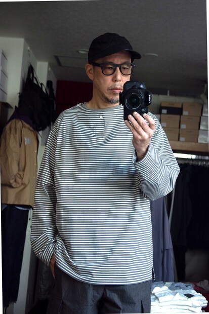 Still by hand　ボーダーヘンリーL/S Tee CS03231