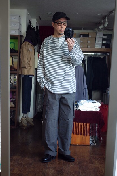 Still by hand　ボーダーヘンリーL/S Tee CS03231
