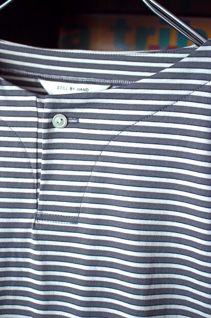 Still by hand　ボーダーヘンリーL/S Tee CS03231