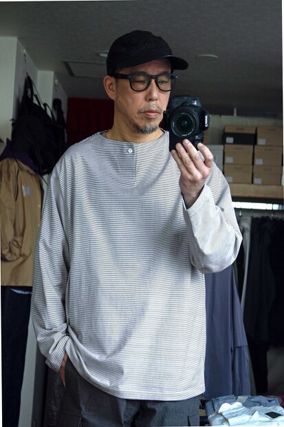 Still by hand　ボーダーヘンリーL/S Tee CS03231