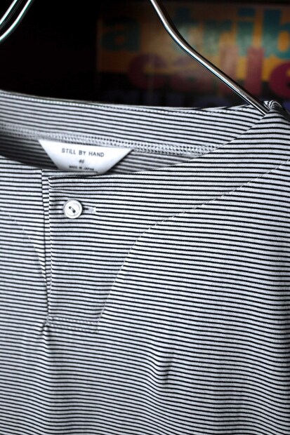 Still by hand　ボーダーヘンリーL/S Tee CS03231