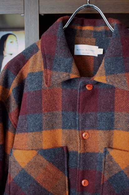 Manual alphabet Wool Check Shirt Jacket MA-Sｰ701 完売 [Lampa]