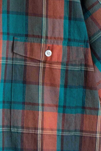 Manual alphabet　Cotton Linen Madras P/O Shirt MA-S-673 