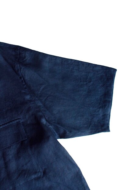 Still by hand フレンチリネン開襟シャツ SH03252