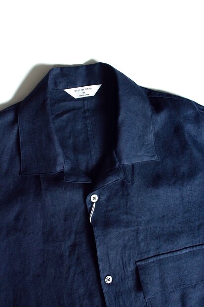 Still by hand フレンチリネン開襟シャツ SH03252