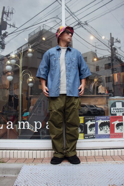 Ordinary fits Chambray Short Sleeve Work Shirts 207-IND