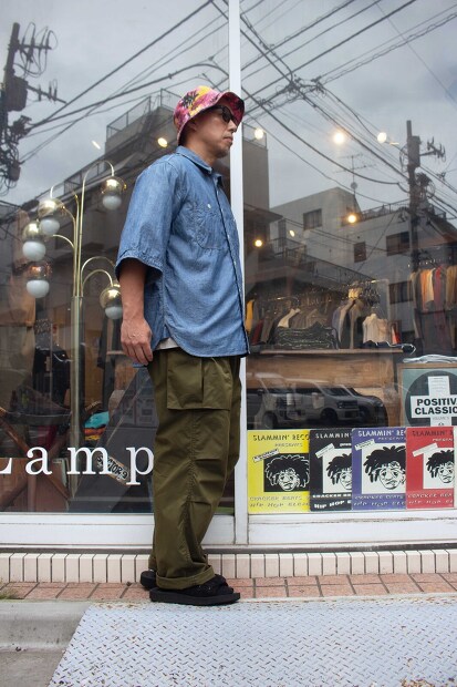 Ordinary fits Chambray Short Sleeve Work Shirts 207-IND