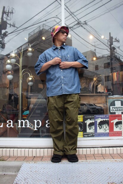 Ordinary fits Chambray Short Sleeve Work Shirts 207-IND