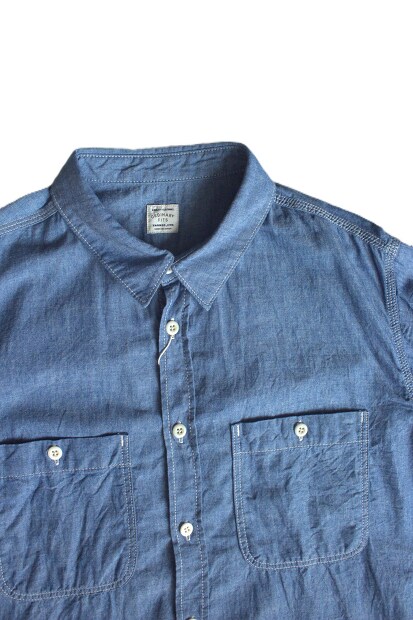 Ordinary fits Chambray Short Sleeve Work Shirts 207-IND