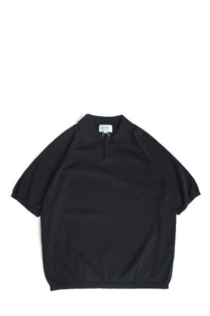 Still by hand 和紙ポリエステル ニットポロ KN02252