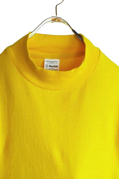 YONETOMI NEW BASIC GARMENT DYED T-SHIRT MOCK NECK 95-242-014 