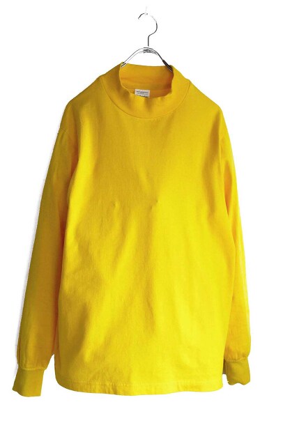 YONETOMI NEW BASIC GARMENT DYED T-SHIRT MOCK NECK 95-242-014 