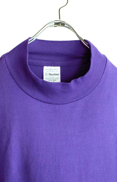 YONETOMI NEW BASIC GARMENT DYED T-SHIRT MOCK NECK 95-242-014 