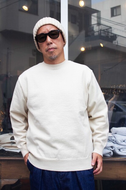 Yonetomi Rigid Cashmere Sweater Crew Neck Pullover 95-234-018 95-244-020 