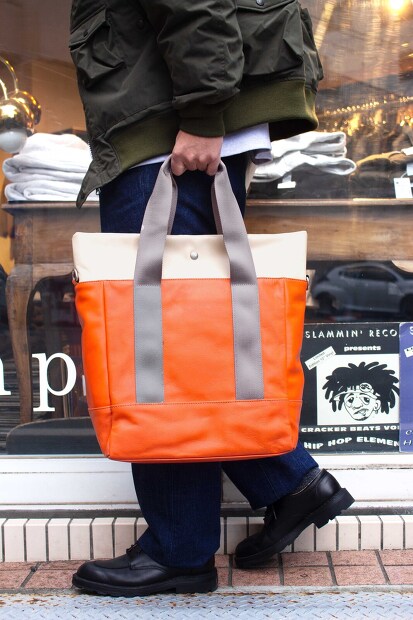 TRIALOGUE STUDIO グログランハンドルレザートートバッグ NK069