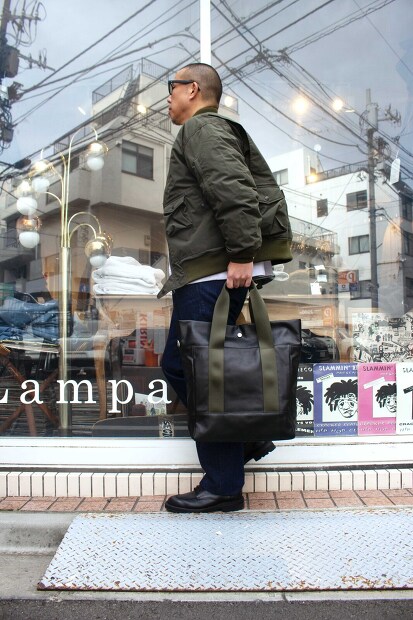 TRIALOGUE STUDIO グログランハンドルレザートートバッグ NK069