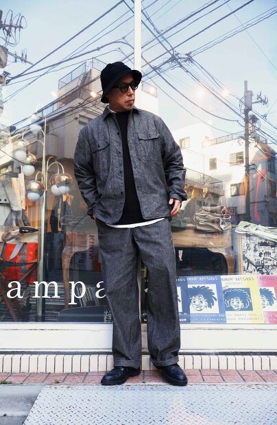 BRENA FLAP 60S DEADSTOCK VINTAGE FRENCH CHAMBRAY