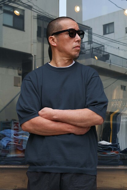 STILL BY HAND 12Gハーフスリーブニット KN02261 メンズ サマーニット Teal Blue　日本製