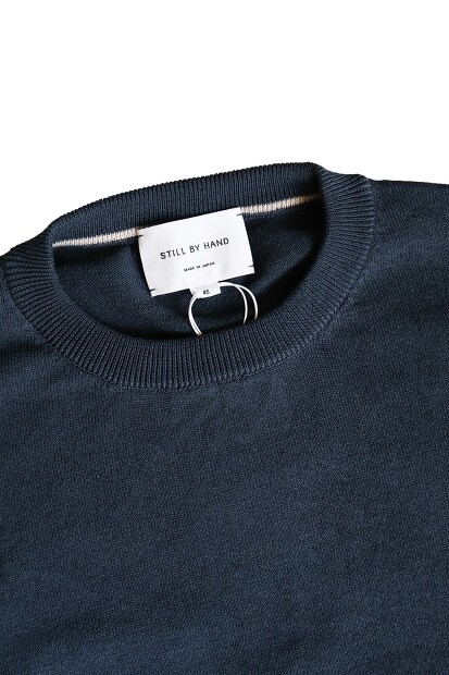STILL BY HAND 12Gハーフスリーブニット KN02261 メンズ サマーニット Teal Blue　日本製
