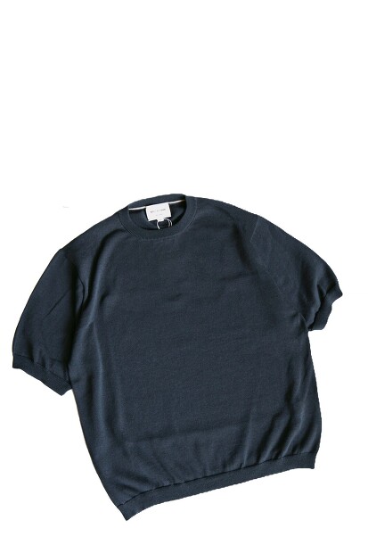 STILL BY HAND 12Gハーフスリーブニット KN02261 メンズ サマーニット Teal Blue　日本製