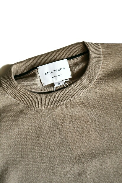 STILL BY HAND 12Gハーフスリーブニット KN02261 メンズ サマーニット Khaki Beige　日本製