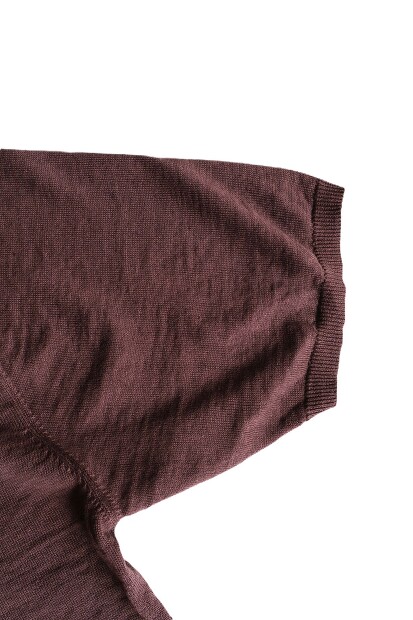 STILL BY HAND KN03262 コットンリネン半袖ニット 生地 編み目 ディテール 日本製