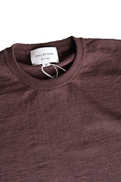 STILL BY HAND KN03262 コットンリネン半袖ニット 生地 編み目 ディテール 日本製