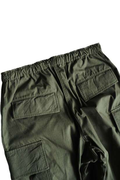 A VONTADE DRAWSTRING CARGO EASY VTD-0515-PT オリーブ リップストップ ドローコード カーゴパンツ 着用画像 CITY RUGGED ミリタリーパンツ 日本製