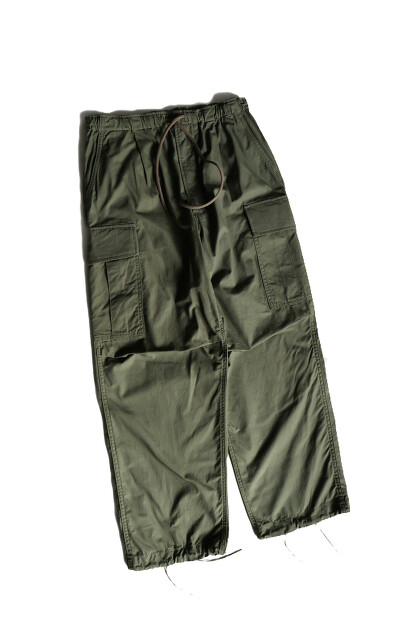 A VONTADE DRAWSTRING CARGO EASY VTD-0515-PT オリーブ リップストップ ドローコード カーゴパンツ 着用画像 CITY RUGGED ミリタリーパンツ 日本製