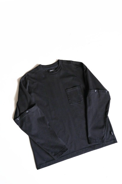 MODMNT DETACHABLE L/S TEE 着脱袖仕様 ハイゲージ天竺カットソー ブラック 商品画像