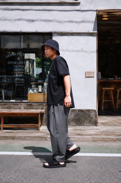 THING FABRICS TF RECONSTRUCTION PlLAIN T-SHIRT TFIN-2805 着用画像