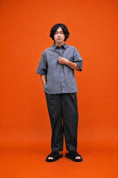 STILL BY HAND ブロード半袖シャツ SH08261 着用画像