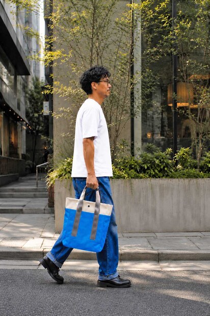 YONETOMI RIGID SEA ISLAND COTTON YOKO-MARUDO KNIT TEE 着用画像