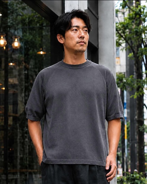 STILL BY HAND 和紙混半袖ニット KN02262
