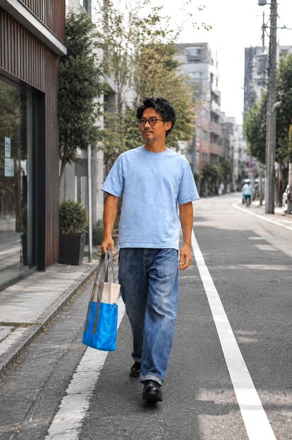 YONETOMI RIGID SEA ISLAND COTTON YOKO-MARUDO KNIT TEE