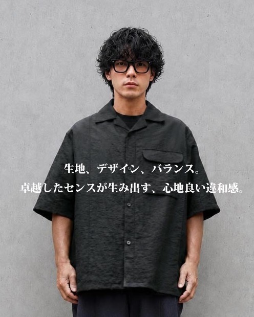 STILL BY HAND ピンタックオープンカラーシャツ SH07261