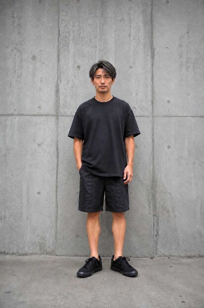 STILL BY HAND 軽量ナイロンショーツPT11262 着用画像