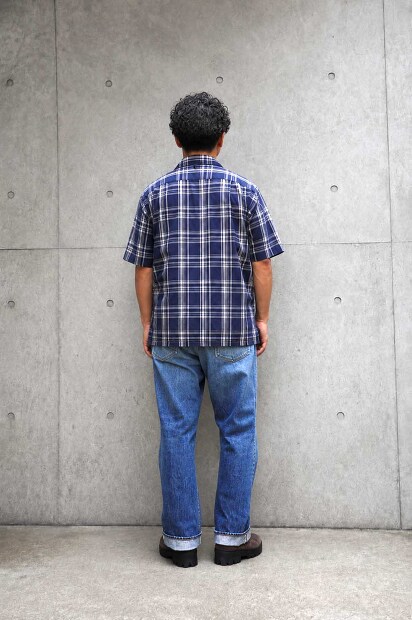 A VONTADE ITALIAN COLLAR SHIRTS SS -CHECK BROAD ClLOTH- VTD-0398-SH 着用画像