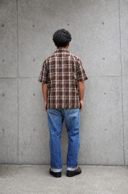A VONTADE ITALIAN COLLAR SHIRTS SS -CHECK BROAD ClLOTH- VTD-0398-SH 着用画像