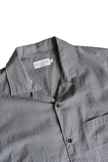 MANUAL ALPHABET C/SILK GINGHAM S/S OPEN COLLAR SHT  MA-S-839 商品画像
