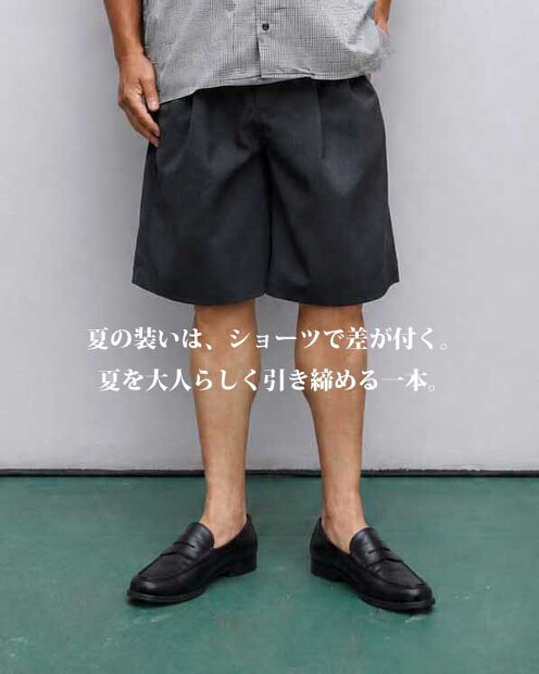 STILL BY HAND PT10262 サマーウール2タックショーツ