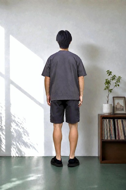 MEANSWHILE FROSTED S/S TEE MW-CT26108 商品画像  着用画像