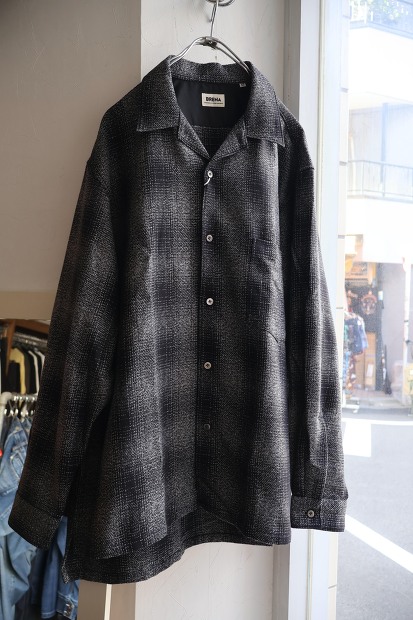 BRENA BLAZE L/S OMBRE CHECK SALT & PEPPER