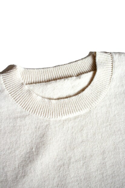 YONETOMI RIGID CASHMERE SWEATER CREW NECK PULLOVER