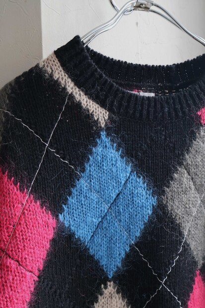 COOHEM STITCHED ARGYLE KNIT PULLOVER 13-264-015