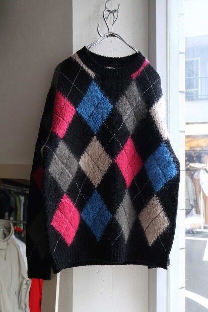 COOHEM STITCHED ARGYLE KNIT PULLOVER 13-264-015